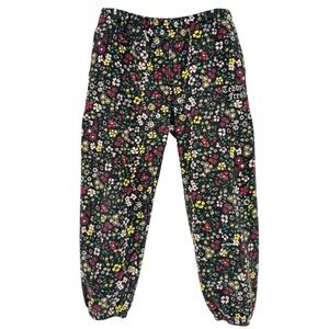 Teddy Fresh Grandma's Floral Sweatpants Black Multicolored Logo Joggers Womens M